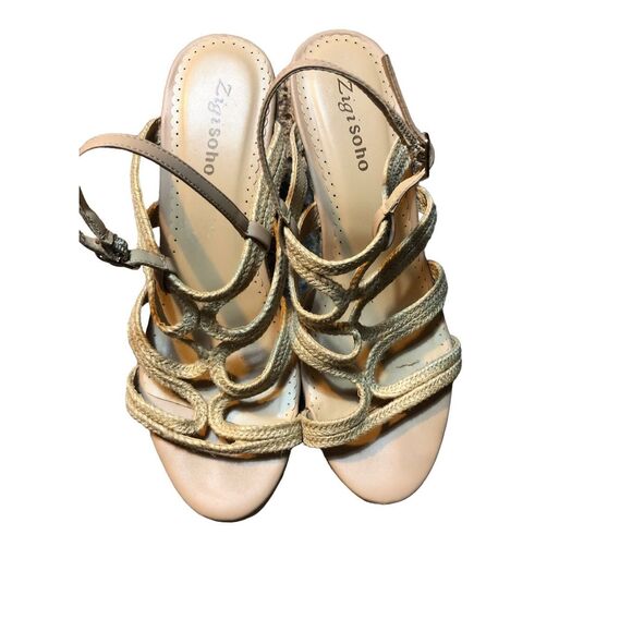 Boho woven upper Zigi soho tan wedge espadrilles wedge size 9 - Picture 1 of 8